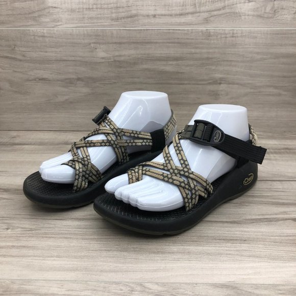 Chaco Sandals Womens 6 Zx2 Toe Strap Gray Off White Adjustable Outdoor Shoes - Picture 3 of 11